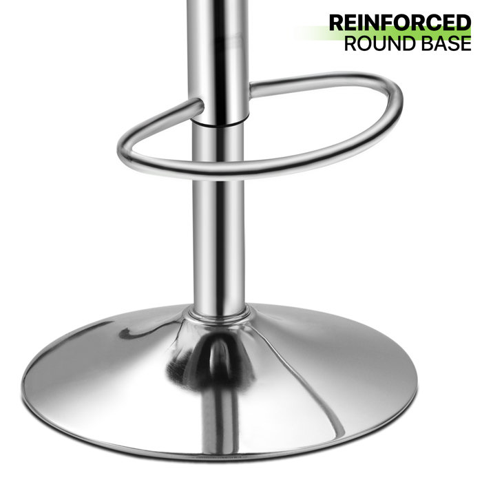 Orren Ellis Martel Swivel Adjustable Height PU Leather Bar Stool with